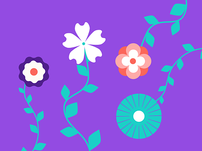 Blooms doodle flowers grow illustration