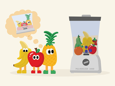 Im"blend"ing Doom blender cartoon cute design food fruit funny graphic design humor illustration