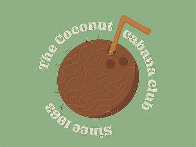 Coconut Cabana Club Tee branding cartoon cute design food fruit graphic design illustration
