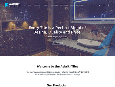 Aakriti Tiles design illustration ui ux web website