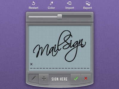 Digital Signature Pad email ios ipad iphone mail sign purple signatures texture