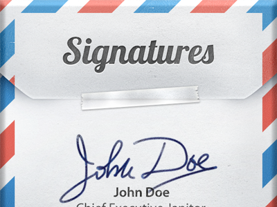 Signatures for iOS email envelope grain ios ipad iphone mail sign noise signatures texture