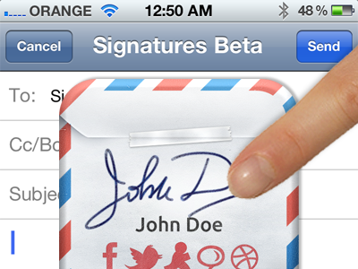 Signatures Beta email icon ios ipad iphone mail signature