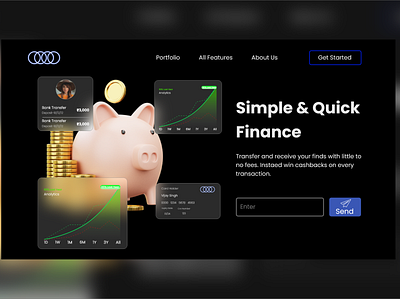 Fintech Page UI app branding design graphic design illustration logo typography ui ux vector