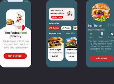Food ordering App app food graphic design ui