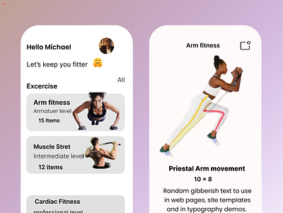 Fitness app ui