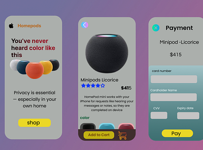 Home pods mini inspired UI app design graphic design ui