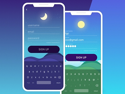 Re: sign up form iphone keyboard signup ui ux weather