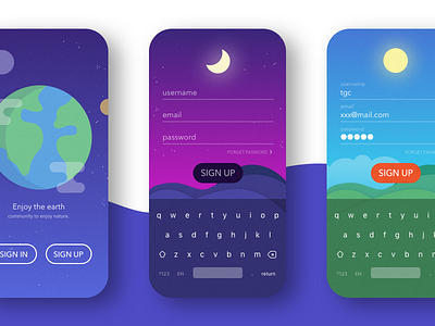 sign up form iphone keyboard signup ui ux weather