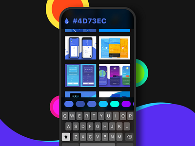 dribble color search button color interface ios keyboard result search ui ux