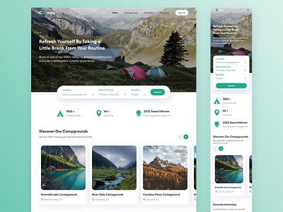Responsive Landing Page - Campground Site
