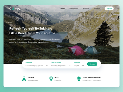 Landing Page Design - Campground Site