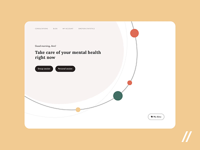 Mental Health Platform animation app branding design diary app landing page mental health mobile design motion psychological therapy ui ui design uiuxdesign ux website