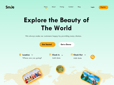 Explore the Beauty of the World landing page ui ux