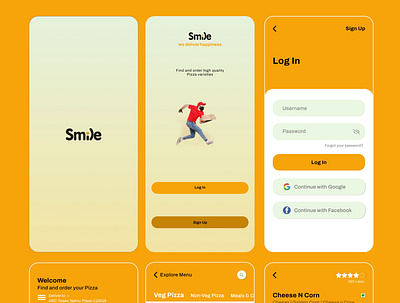 Smile Pizza App adobexd appdesign figma ui ux xd
