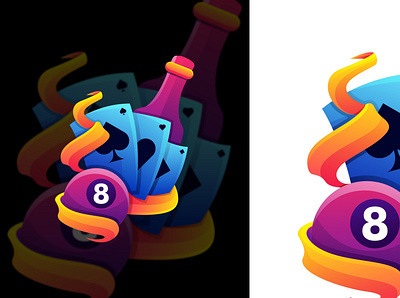 BILIAR 8 POOL 8 biliar color colorful gradient graphic design logo logotype modern vector