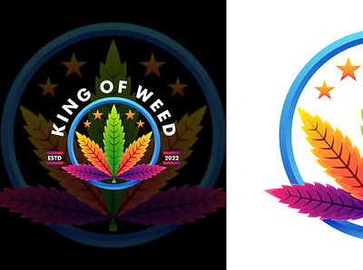 KING OF WEED color colorful gradient graphic design king logo logotype modern vector weed