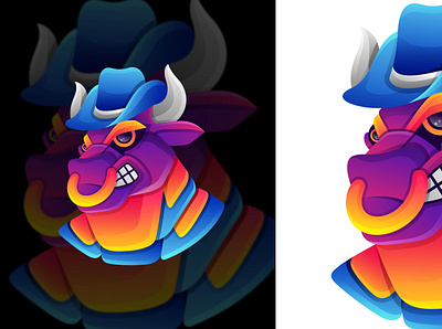 TEXAS COWBOY animal bull colorful cowboy gradient logo logotype modern texas vector