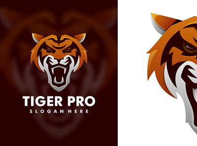 Tiger Pro 3d animal colorful design gradient graphic design illustration logo tiger vector