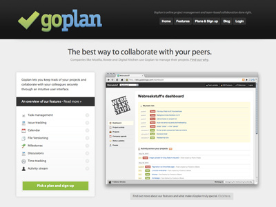Goplan homepage, v3.0