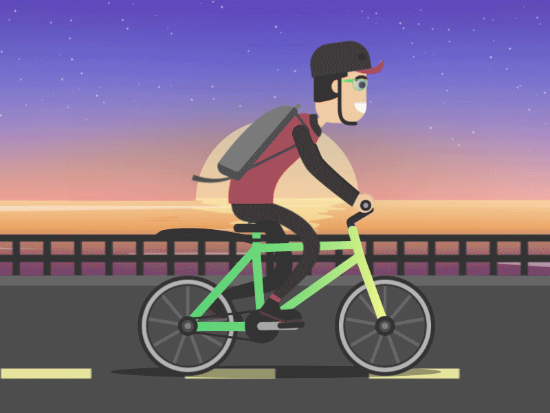 My bike on the beach animation bike character cycle gif graphics monday motion