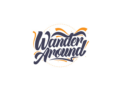 Wander Around branding calligraphy creative hand lettering illustration lettering logo logotype typography vector wordmark