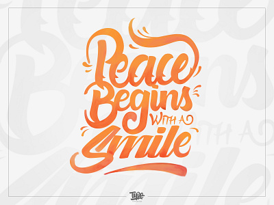 Peace Begins With A Smile abstract art artwork calligraphy creative design graphic graphic design hand lettering handdrawn illustration lettering photoshop type typography vector