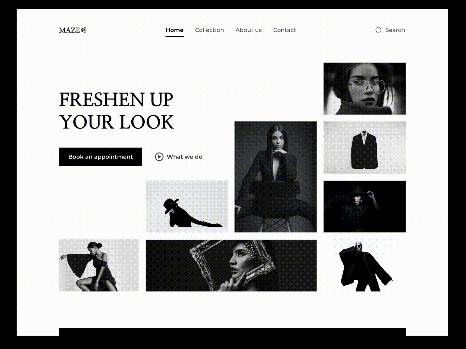 MAZEW FASHION CONSULTANCY LANDING PAGE ANIMATION