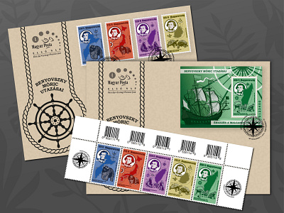 Stamp series with FDC envelope and the closing souvenir sheet envelope graphic design illustration map postage seal souvenir sheet stamp wildlife