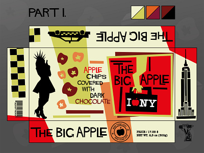 Package design for a New York themed chocolate product, Part I. big apple chocolate chocolate box graphic design new york noir package design saul bass