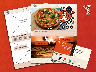 UI starter pack for a pizza restaurant desktop fonts italian restaurant landing page pizza pizza restaurant ui webdesign website wirefra