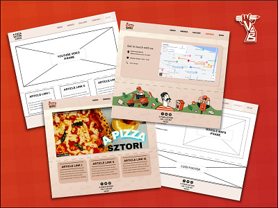UI starter pack for a pizza restaurant, Part II. graphic design illustration illustrator pizza restaurant ui webdesign wireframe xd