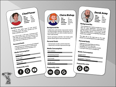 UX persona template cards card graphic design illustration persona ui user ux