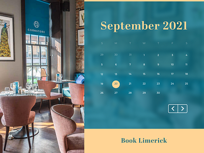 Calendar UI for Cornstore, Limerick