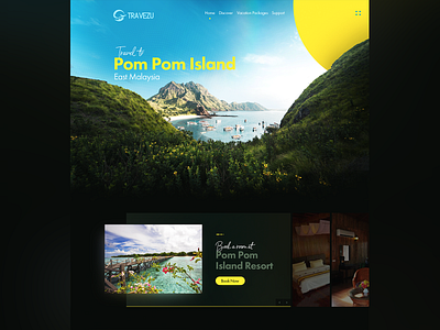 Pom Pom Parallax Island Animation design minimal parallax ui ux web website