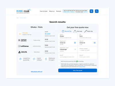 Premium flights booking platform design