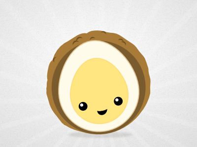 Scotch egg character illustration