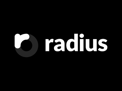 Radius Branding black brand branding design logomark monochromatic white wordmark