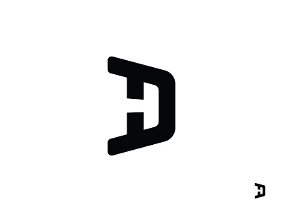 Personal Monogram branding d dh h icon identity logo monogram negative space