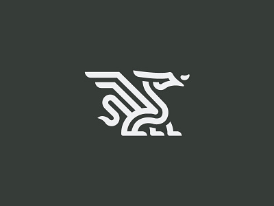 Dragon Mark branding design dragon fire icon identity logo mark wings