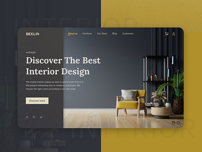 BELKIN Interior Website UI Design best ui design branding creative design figma furniture header hero section home interior interior design ui uidesign yellow