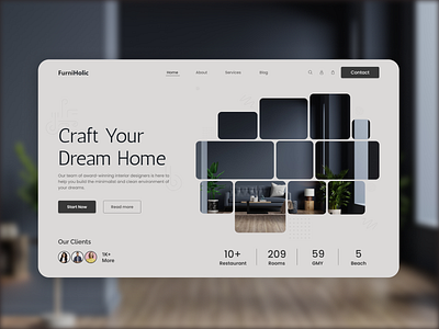 Furniholic Interior website UI Design