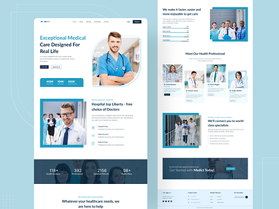 Medict Online medical service website ui design creative figma health hospital medical uidesign ux design web design website