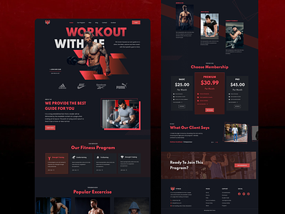 Fitness coach website UI design