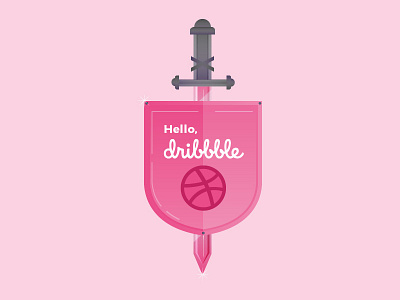 Hello Dribbble! debut first shot hello shield sword vancouver