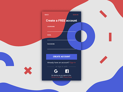 Daily UI 001 - Sign Up dailyui form mobile shape sign up ui