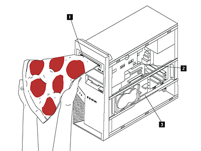 Pizza Hard drive diagram food food drawing food illustration pizza vector