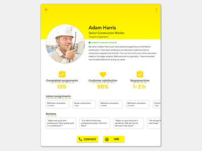 Daily UI challenge #006 - Profile Page