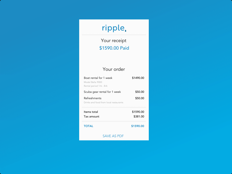 Daily UI Challenge #017 - Email Receipt 017 ae aftereffects animation app challenge daily dailyui gif mobile motion touch