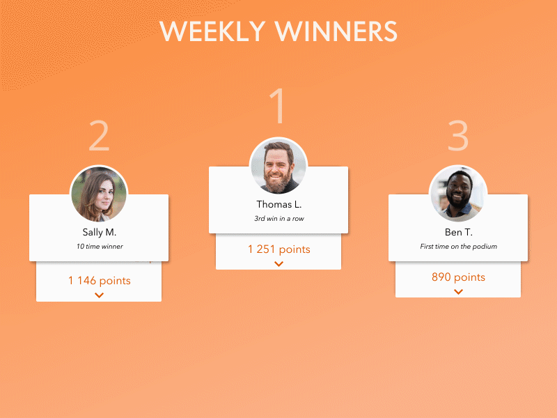 Daily UI Challenge #019 - Leaderboard 019 ae aftereffects animation app challenge daily dailyui gif leaderboard material web
